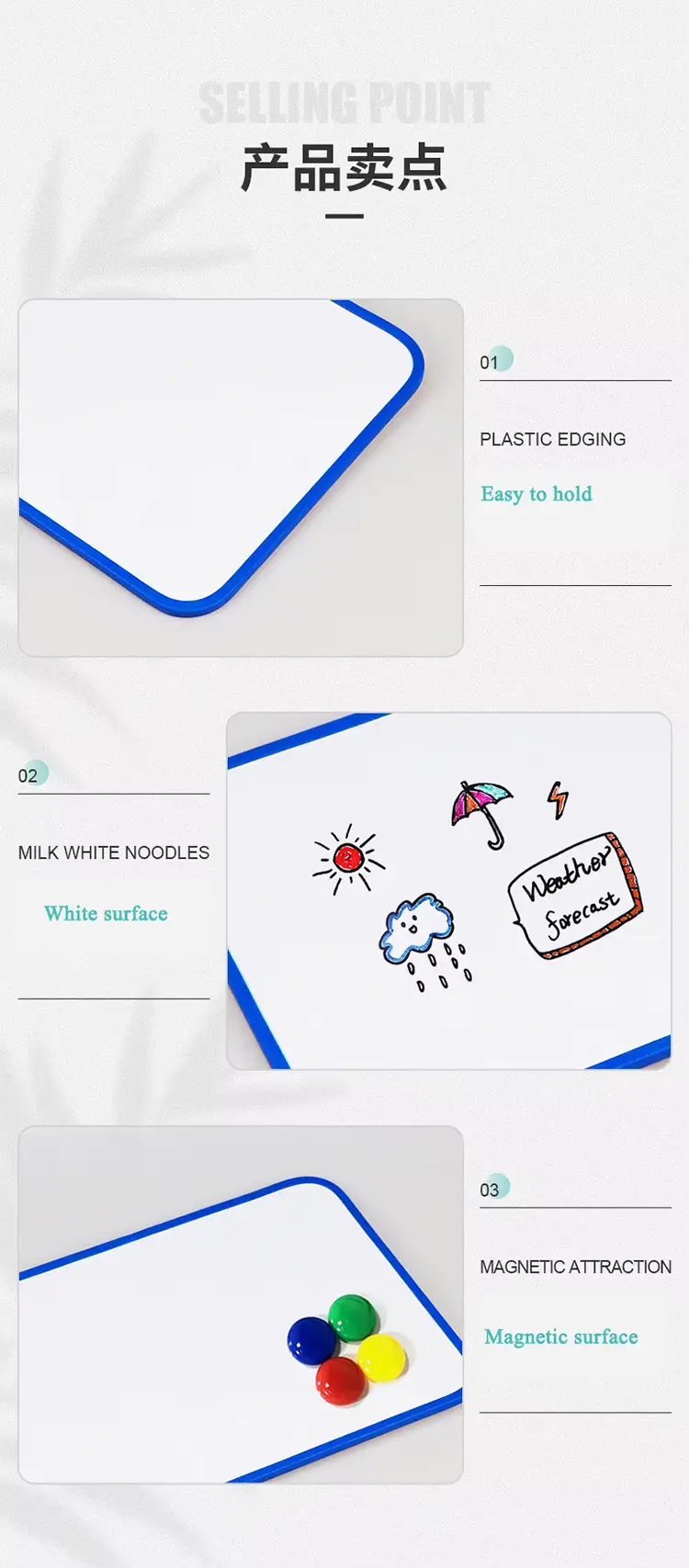 Plastic Frame Magnetic Whiteboard